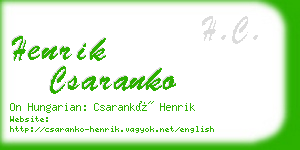 henrik csaranko business card